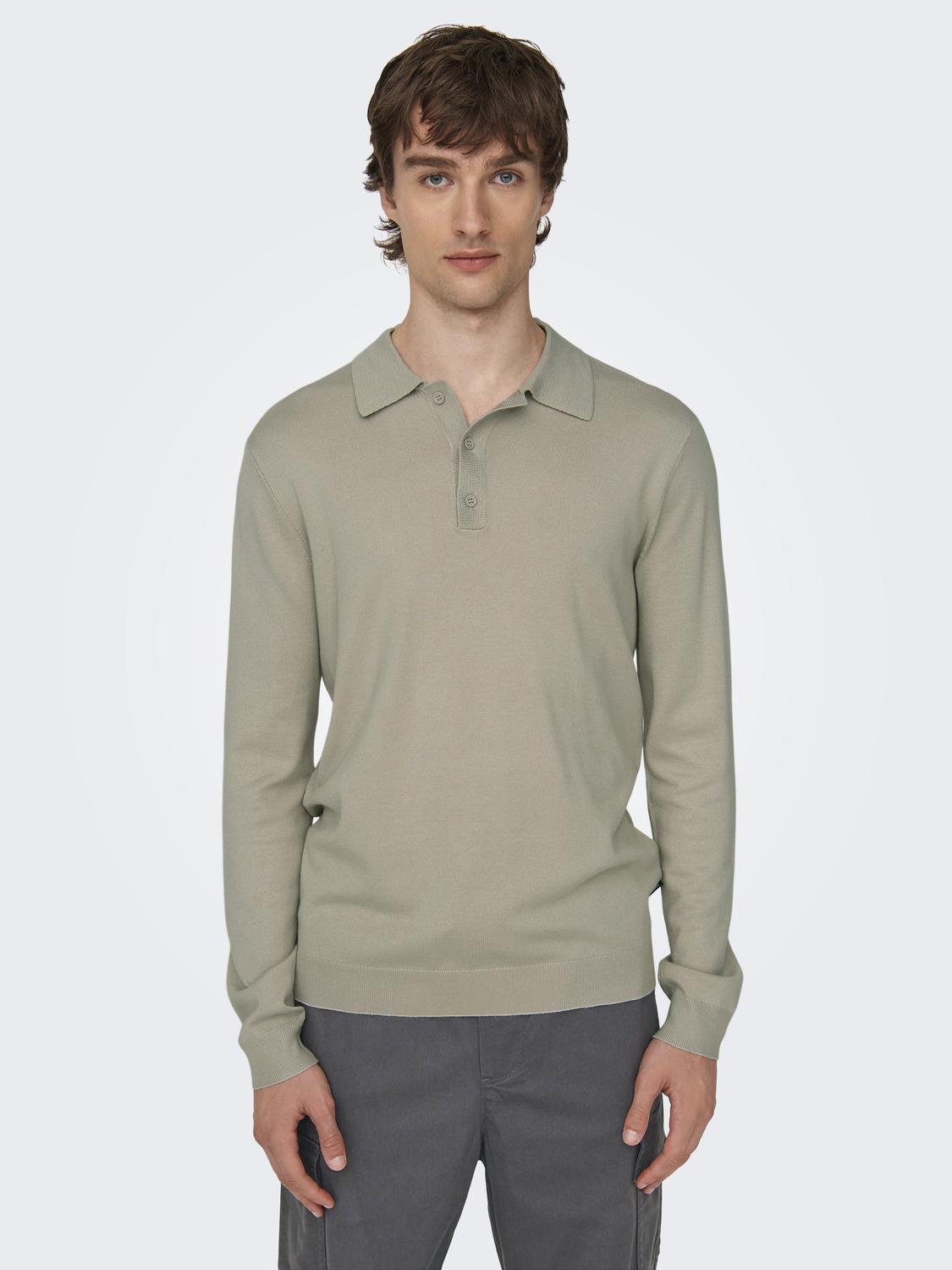 ONSWYLER LIFE REG 14 LS POLO KNIT NOOS