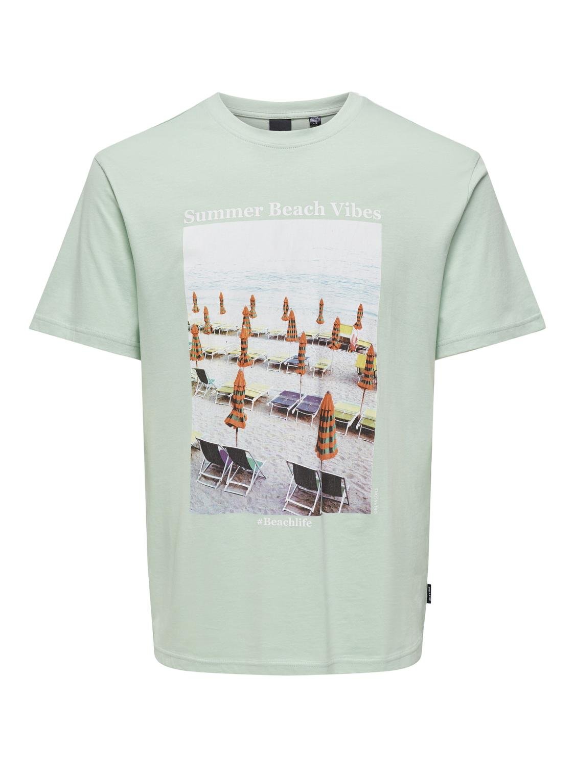 ONSKOLTON REG BEACH PHOTOPRINT SS TEE