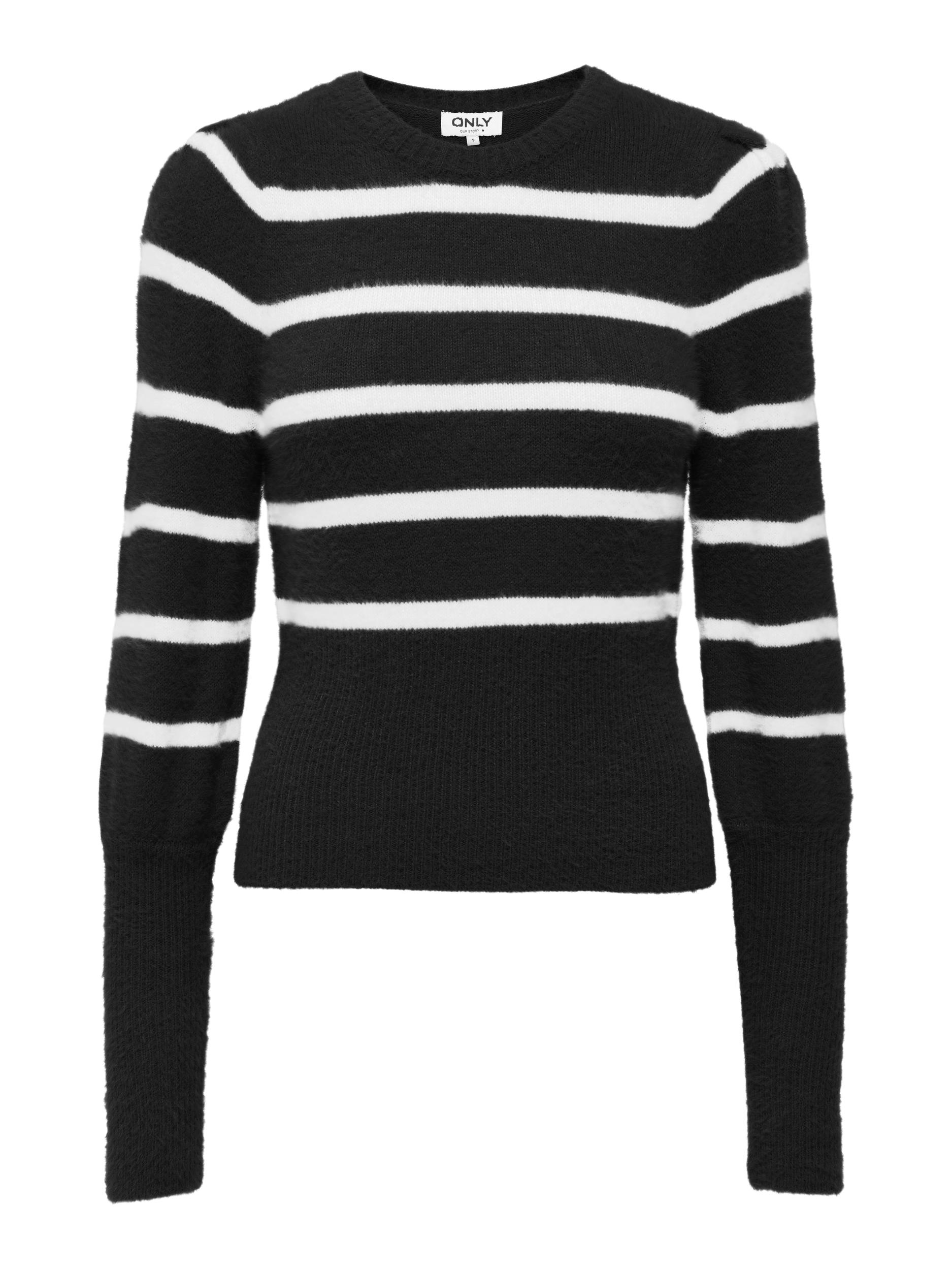 ONLPIUMO LS PUFF STRIPE O-NECK CC KNT