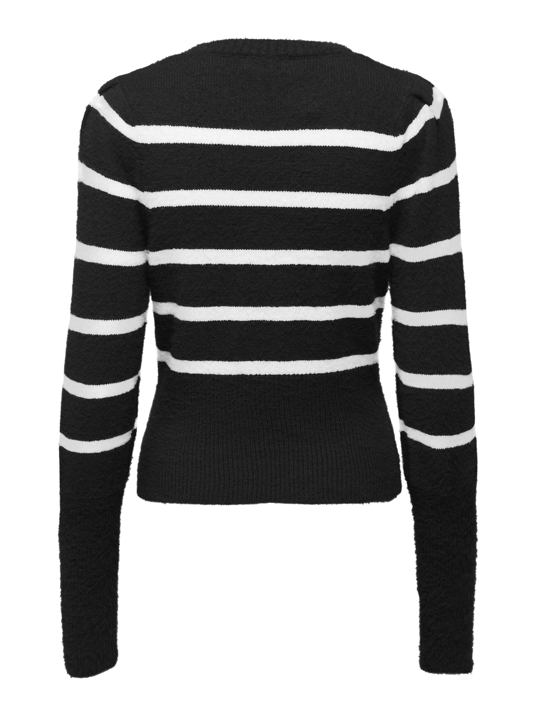 ONLPIUMO LS PUFF STRIPE O-NECK CC KNT
