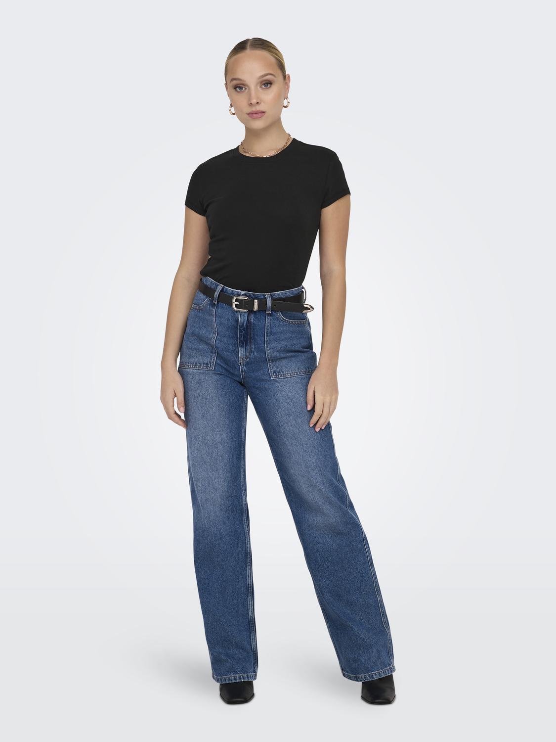 ONLELINA S/S O-NECK SHORT TOP JRS NOOS