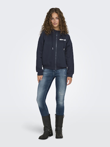 ONLDAZE L/S ZIP PRINT HOOD SWT